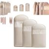 Generico Borsa porta abiti salvaspazio con cerniera autocompressiva, organizer per armadio e contenitore per piumini, sacchetti porta abiti antipolvere, sacchetti a compressione (Beige, M+L+XL)