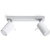 SOLLUX lighting Ring 2 Lampada da soffitto | Design moderno e minimalista, regolabile braccio e direzione della luce | Lampadina GU10 sostituibile, 2 x 40 W | Acciaio, bianco, 30 x 6 x 16 cm