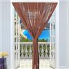 IL BOTTEGONE Tenda Antimosche per Porta Finestra a Pannello con Telaio in PVC, 100 x 220, Moschiera con Corde a Pallini per Esterno Interno Fili a Caduta - (Marrone)