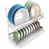 TentHome Scolapiatti Pensile Acciaio Inox con Vassoio Antigoccia, Scola da Parete, Porta Piatti da Muro, Portapiatti da Cucina, Piattaia da Appendere Salva Spazio Supporto Rack di Archiviazione