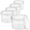 BenBow Secchio con coperchio 0,5l trasparente 5x 0,5 litri, idoneo al contatto con gli alimenti, stabile, ermetico - a prova di perdite, inodore - contenitore di plastica - vuoto