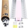LASLUX 22x Profilo Alluminio per Strisce LED Cartongesso 2M (44mt) - Canalina per Striscia LED con Copertura Opaca - Dimensioni 28 x 13.8mm - Compatibile con Strisce LED fino a 21mm (Z44-2M, 22)