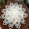 WAZUBC Tovaglia Rotonda in Pizzo Tovaglia Vintage Ricamata con Fiori in Pizzo Ricamato Tovaglietta per Tavolo da Pranzo Tavolino da Caffè, Tavolo da Libro, Tavolo Portaoggetti (40cm)