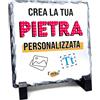 Caribu design Foto su Pietra Personalizzata - Ardesia Personalizzabile con Stampa Fotografia e Testo - Piedistallo di Supporto Incluso - Idea Regalo Compleanno Anniversario Natale Coppia (15 x 15 cm)