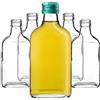 KADAX Flachmann 200ml, 50 pezzi, piccole bottiglie di vetro con tappo a vite, flaconcini, bottiglie vuote da riempire, mini bottiglie per liquori, grappa (Verde)