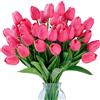 Sggvecsy 15 tulipani finti, fiori artificiali, realistici al tatto, fiori finti in poliuretano, per matrimoni, bouquet primaverili, composizioni floreali, casa, feste, ufficio, decorazioni per la