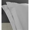 Home Tresor - Raffinata Coppia di Federe Cuscini Letto con Volant - 100% Puro Cotone - Made In Italy - 57 fili cm2 - cm. 52x82 - Grigio