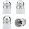 INTIRILIFE Adattatore per Attacco Lampada da E27 a E14 in Bianco - Adattatore per Lampada 4X per la conversione da Lampada E14 a Attacco E27 - Set di 4 convertitori per Attacco Lampada Lampade LED