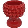 sicilia bedda - Mezza Pigna Siciliana in Ceramica di CALTAGIRONE - Realizzata Interamente a Mano - Vaso Porta Fiori - Ogni Realizzazione è Unica per Voi (Diametro 15, Rosso)