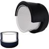MAKA change your life quality MAKA Applique da Parete Esterno LED 15W 1500 Lumen Nero Quadrata/Tonda 220V Impermeabile PVC, Applique Interno Esterno, Applique LED (Tondo, luce naturale 4000K)