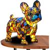 Generico Lampada Gatto in Vetro Colorato - Lampada da Tavolo LED Decorativa 3D - Luce Notturna in Resina - Lampada Stile Tiffany per Salotto, Camera, Ufficio - Lampada da Tavolo Animali,La LOI Godets
