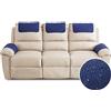 FANSU Copribraccioli Fodera Per Bracciolo del Divano, Fodera Per Poggiatesta Per Sedia Reclinabile, Fodera Per Poltrona Impermeabile con Tasche, 3 Posto Copripoltrona Relax (3 Posto,Blu scuro)