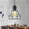 Mengjay Lampada a Sospensione Vintage in Metallo con Design Geometrico a Triangolo - Paralume Retrò Industriale E27 (Stile:G)