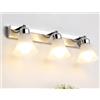 SSNCcNC lampada a muro Luce del bagno 3 luci Luce dello specchio con testa lampada orientabile bagno Lampada da specchio 47 cm Paralume in vetro metallo Lampada da armadio Portalampada E14