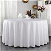 GOEXCPL Tovaglia rotonda di Natale Poliestere Per matrimoni e feste Lavabile in macchina Modello C Bianco Diametro 160 cm