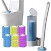 DigScape Scopino per WC usa e getta, con 36 ricariche, sistema di pulizia usa e getta con supporto per la pulizia del bagno (set di spazzole + 36 testine (3 gusti)