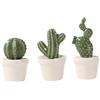 SOLUSTRE Set di 3 Piante Grasse Finte in Ceramica Verde, Cactus Decorativi Resistenti e Facili da Trasportare per Arredare Soggiorno e Casa Realismo Stili multipli