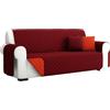 SalGiu Copridivano Trapuntato Double Face Bicolore Salvadivano Universale (Bordeaux/Rosso, 3 Posti)
