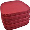 Casatessile Cuscini coprisedia Sagomato Panama - Bordeaux, Set 6 PCS