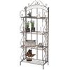 CLP Étagère In Ferro Richiudibile Antje I Scaffale Rustico Cucina 4 Ripiani I Scaffale Espositore Shabby Chic Per Piante E Fiori, Colore:bronzo
