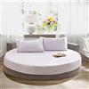KXCAQ Lenzuolo morbido cotone rotondo lenzuolo con angoli tinta unita copriletto rotondo set biancheria da letto coprimaterasso coprimaterasso lenzuolo morbido 200x200 cm bianco