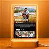Cristal Plaque Lampada Con Foto Cornice Netflix Personalizzata - Lampada Coppia Acrilico Con 4 Foto e Testo - Regalo Personalizzato Per Anniversario Matrimonio e Compleanni