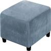 BUAOGDVG Fodera for pouf quadrato in velluto 40x40/45x45/50x50CM Fodera elasticizzata for pouf quadrato S/M/L/XL Fodera protettiva for poggiapiedi Fodera for sgabello contenitore(Gray Blue,Large)