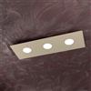 Top Light Plafoniera da soffitto rettangolare 3 luci Area con attacco GX53, struttura colore sabbia, design moderno 60x20x3cm