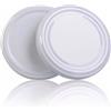 Firmadigaranzia srl Capsule per Barattoli di Vetro per Conserve, Bianche, Diametro 53 mm, Confezione da 100 pezzi - CAPSULE PER PASSATA DI POMODORO IDONEI ALLA BOLLITURA - TWIST OFF 53 MM