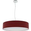 Olux ILLUMINAZIONE - Lampadario Soggiorno Moderno in Tessuto, Lampadario a Sospensione Ideale per Salotto e ogni stanza della Casa, Perfetto per Led, Made in Italy(Mod.Roary Slim-Bordeaux-60cm)
