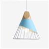 xin da xin Xindaxin, lampadario semplice in legno massiccio, elegante plafoniera, luce calda, da ristorante, lampada a sospensione per caffè, diametro 25 cm, E27 (blu)