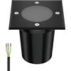 ledscom.de Lampada da incasso a pavimento RELI per esterni, IP67, nero, angolare, 11 x 11 cm, 1x GU10 max. 15W, smerigliato