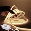 HEGEHE - Striscia LED Neon COB 220V Dimmerabile [0.5m, Bianco naturale 4000-4500K], IP65 Impermeabile Flessibile, 288 LEDs/M Striscia LED Silicone Tagliabile CRI85+, Decorazione per Casa/Negozio