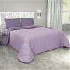 PASSION - Copriletto Trapuntino primavera-estate tinta unita double face 100% poliestere e 100% MADE IN ITALY (Malva/Orchidea, Singolo)
