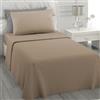 L'ANTICO ARCOLAIO - Lenzuola Letto Singolo 100% Cotone Completo con Federe Cuscini, Set Anallergico e Antiacaro, Colore Tinta Unita, Manifattura Made in Italy con Fibra Naturale