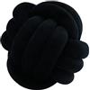 Generic Cuscino a sfera di nodo, cuscino per palla annodata, cuscino per divano in morbido peluche, cuscino a fiocco intrecciato a mano, cuscino decorativo per divano, letto, 20 x 20 cm (Nero)