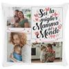 STAMPATEK Cuscino Personalizzato con Foto Regalo Mamma per Festa e Compleanno - 40x40 cm Con Imbottitura Inclusa