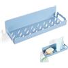 Mad Mensola Doccia, Porta Oggetti Bagno, Mensola Bagno, Mensola Cucina, Porta Spezie, Mensola da Muro e Porta Sapone (Large, Azzurro Opaco)