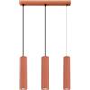Sollux Lighting Lampada Da Soffitto Lampada Da Sospensione In Alluminio 3 Paralumi 45 x 5,6, x 98 cm Karbon Ocra Rossa