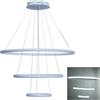 MAKA change your life quality MAKA Lampadario a Sospensione 3 Anelli LED Soggiorno, Design Tondo e Circolare, 48 Watt 6000 Lumen, 220 Volt, Lampada Temperatura Luce Naturale-Fredda, Lampadario Camera da Letto (Luce naturale 4000K)