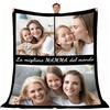 Giftove Coperta Personalizzata con Foto - Regalo per la Festa della Mamma
