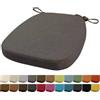 Orumrud 40x38x33CM(3CM Spessore) cuscino per sedia, cuscino per sedia da giardino, lavabile, con cerniera, cinghia (Grigio scuro,1 pezzi)