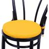 HD BRICO set 4 Cuscini Rontondi per Sedia Cucina Coprisedia Imbottiti Laccetti Tinta unita Spessore 4 cm x 38 cm (giallo) MADE IN ITALIA