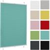 Generic Tenda plissettata senza forare - 60 x 120 cm - Turchese - per interni, per finestre, fissaggio a morsetto (Klemmfix)