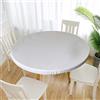 Cozomiz Copritavolo Sotto Tovaglia Rotonda Rettangolare Tavolino Impermeabile Antimacchia Kitchen Decoration per Tavola da Pranzo Bianco 90cm Taglio Aderente Rotondo
