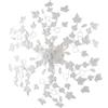 Be-Light Plafoniera Shabby Edera 6 Luci Ferro Battuto Bianco Con Foglie E Cristalli