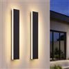 Ledvion 2 pezzi Applique da esterno LED lunga Villa Ip65 14W bianco | Pensato per vialetto terrazza facciata o giardino con uso esterno ben chiaro