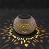 Vnnigmn - Lampada da tavolo solare per esterno, giardino, impermeabile, a energia solare, LED, lampada decorativa in metallo vuota per scrivania, patio, giardino, vialetto, cortile