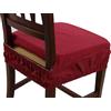 Generico Set 6 Cuscini Sedia Coprisedia Imbottiti Vesto Molla Loneta con Elastico Tinta Unita (40x40)- BORDEAUX