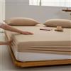 SalGiu Lenzuolo Sotto Con Angoli Elasticizzato 100% Cotone Per Letto Tinta Unita h 25 cm (Beige, Matrimoniale)